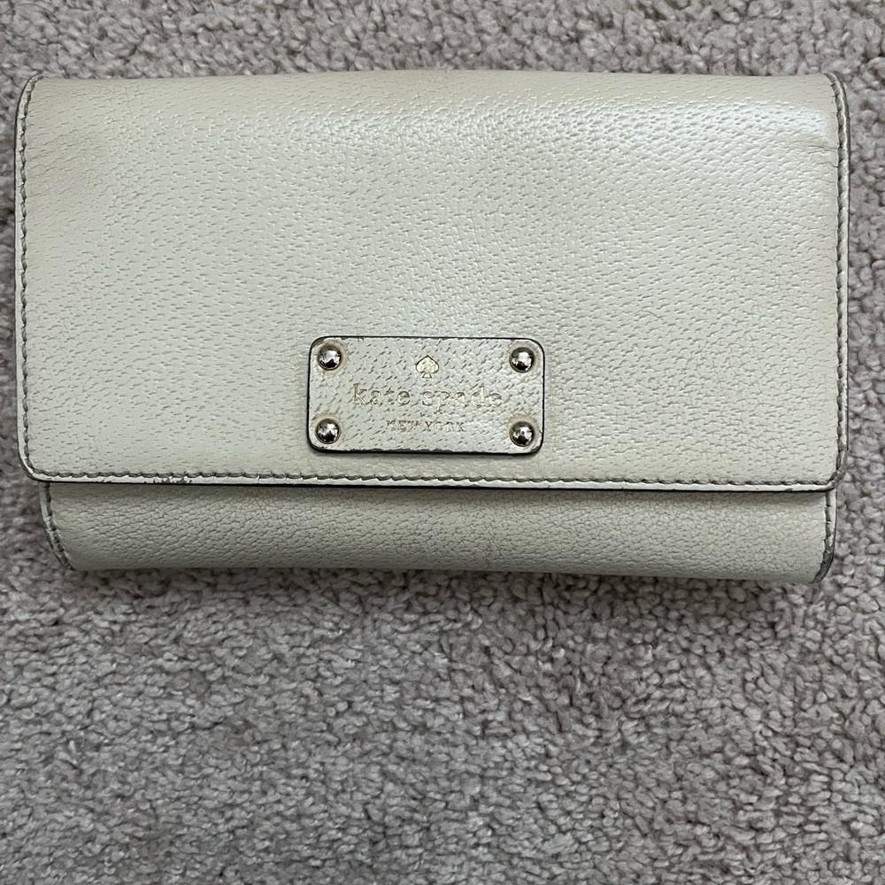 Kate Spade Cream Leather Clutch